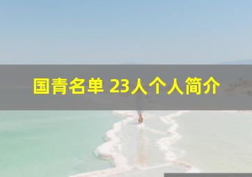 国青名单 23人个人简介